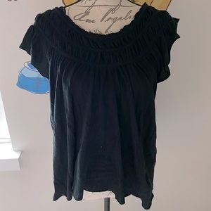 NWT Free People Black Ruffle Top